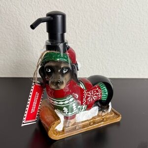 Holiday Dachshund Soap Dispenser - Black, Red, and Green